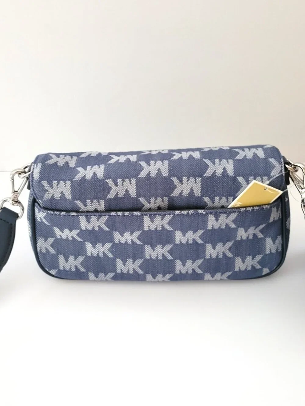 Michael Kors Jet Set Travel Small Flap Crossbody Tech Attachment MK Denim